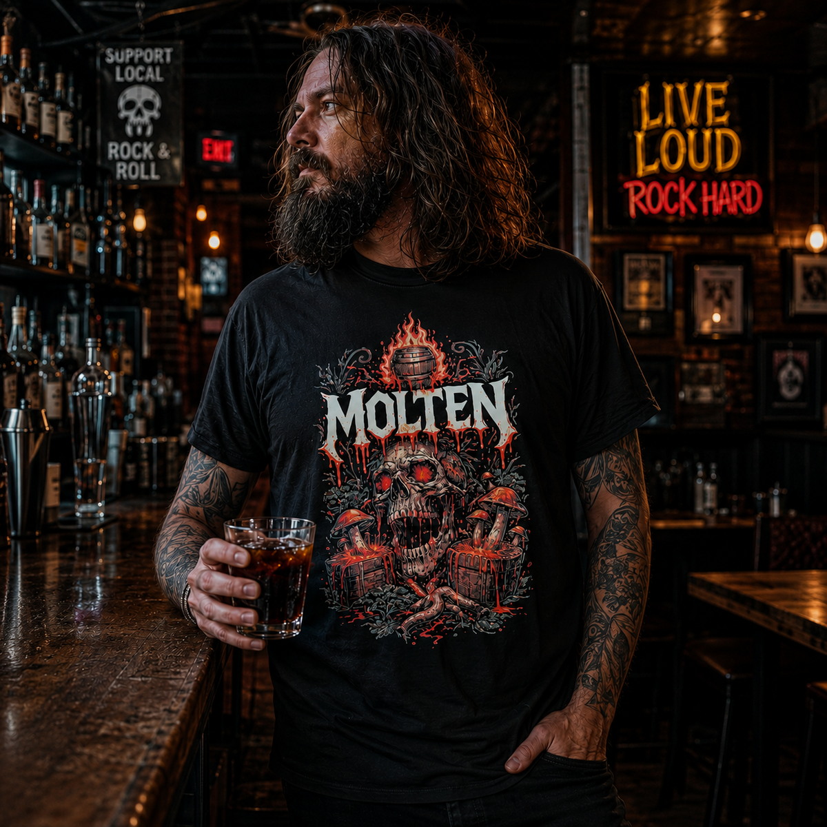 Molten Skull & Shrooms Shirt